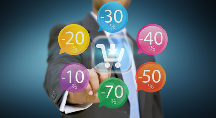 Businessman shopping online