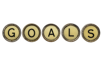 goals word in typewriter keys