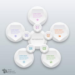 Infographics Vector Background 5-Step Process