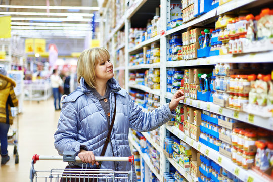 Women shopping in supermarket