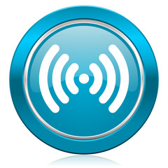 wifi blue icon wireless network sign