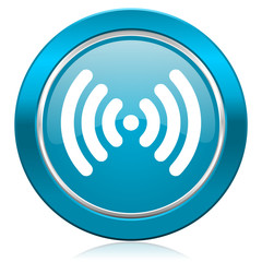 wifi blue icon wireless network sign