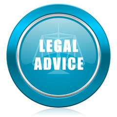 legal advice blue icon law sign