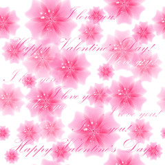 Beautiful pink flower background. Seamless pattern. Vector illus