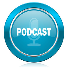 podcast blue icon