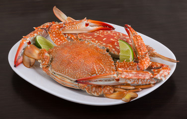 Boiled crabs