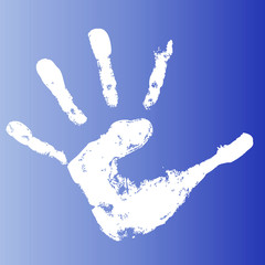 Conceptual mother and child hand print background