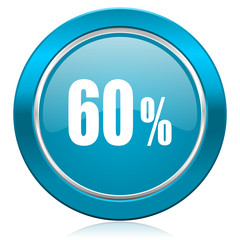 60 percent blue icon sale sign
