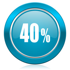 40 percent blue icon sale sign