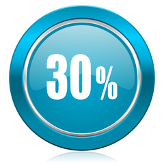 30 percent blue icon sale sign