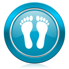 Fototapeta na wymiar foot blue icon