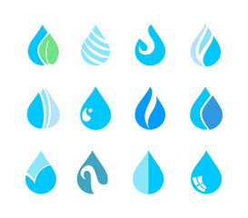 Water drop icon set vector