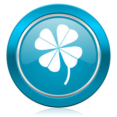 four-leaf clover blue icon