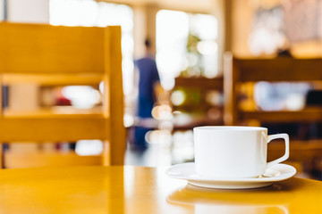 Coffee cup in coffee shop