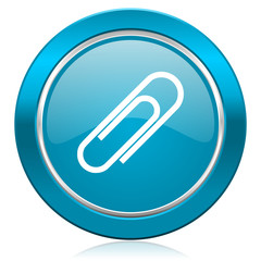paperclip blue icon