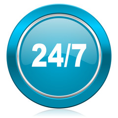 24/7 blue icon