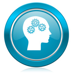 head blue icon human head sign