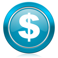 dollar blue icon us dollar sign