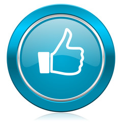 like blue icon thumb up sign
