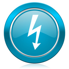 bolt blue icon flash sign