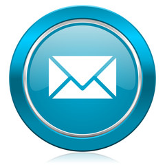 email blue icon post sign