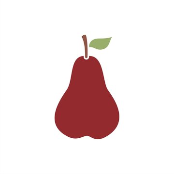 Icono aislado de pera roja. Ilustración vectorial