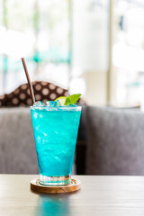Blue cocktail glass