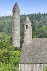 Fototapeta na wymiar Glendalough monastic settlement, Ireland