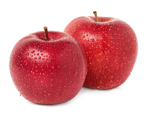 Apples with water drops isolated