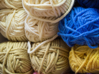 various colored knitting yarn