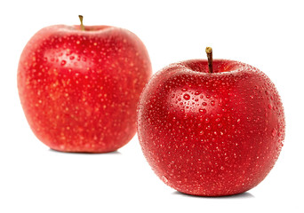 Apples with water drops isolated