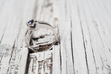 engagement ring with gem