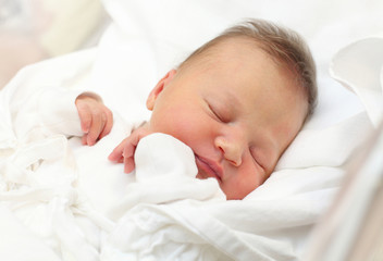 New born baby girl sleeping.