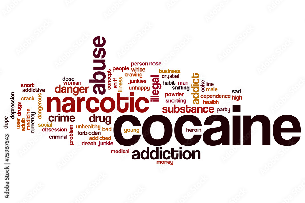 Wall mural cocaine word cloud