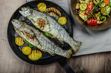 Grilled Trout with Mediterranean vegetables