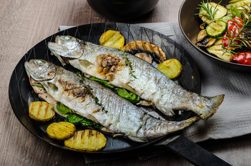 Grilled Trout with Mediterranean vegetables