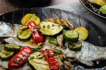Grilled Trout with Mediterranean vegetables
