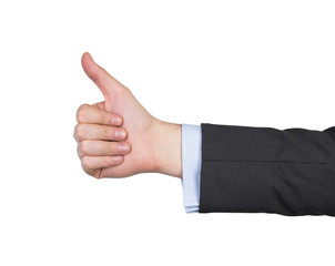 Hand showing thumb up