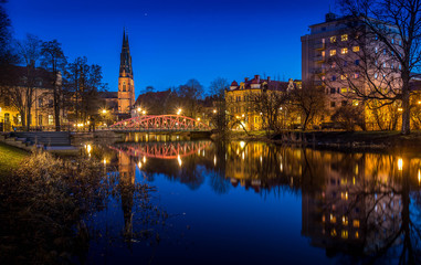 Fototapeta na wymiar Uppsala by night