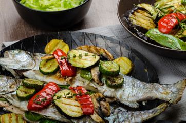 Grilled Trout with Mediterranean vegetables