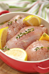 Raw chicken breasts