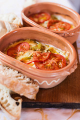 Baked cheese and tomato-Greek specialty bujurdi