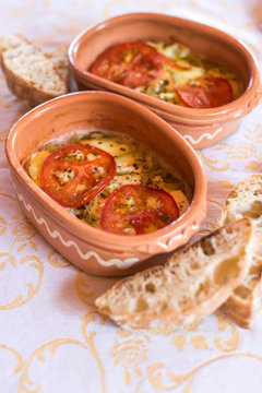 Baked cheese and tomato-Greek specialty bujurdi