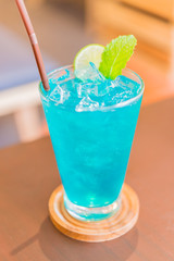 Blue cocktail glass