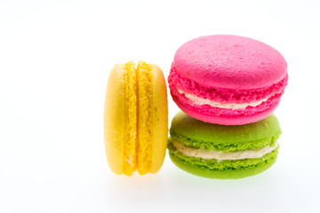 Macaroons isolated on white