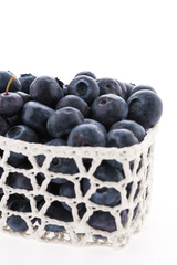 Blueberry basket isolated on white