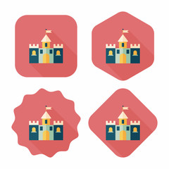 Building castle flat icon with long shadow,eps10