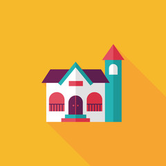 Building flat icon with long shadow,eps10