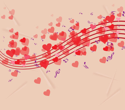 Valentine's day enjoying playing music background
