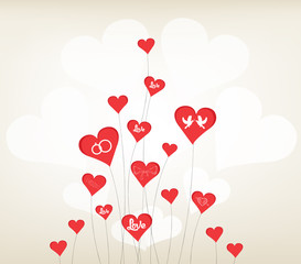 Plakat love background with hearts valentine day